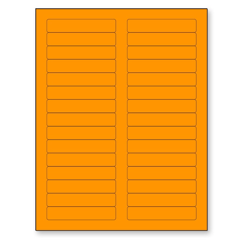 NextDayLabels 8-1/2 x 11 Neon Color High Light Fluorescent Labels for Laser & Inkjet Printer (Orange Fluorescent, 2/3" x 3-7/16" - 30 Per Page | 750 Labels) - Image 1